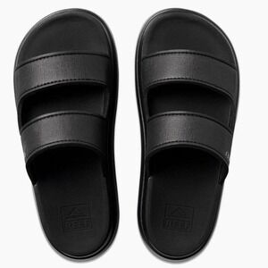 Reef Vista Hi Black Platform Sandals Double Strap Water Friendly Slides CI4640